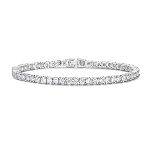 Devin Rose 3MM Cubic Zirconia Tennis Bracelet for Women CZ Bracelets Sizes 6.5 7.5 Inches, 7 Inches, Metal, Cubic Zirconia