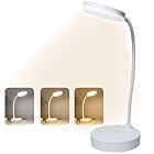 Luminária de Mesa LED Recarregável Bivolt | Toque 3 Níveis (Dimerizável) | Pescoço Flexível Articulado | USB-C | Para Estudo, Leitura e Escritório