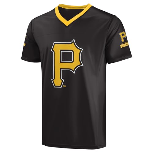 Image of FOCO MLB Men's Officially Licensed Primary Logo Wordmark Ballpark Team Color Baseball Performance V-Neck Top