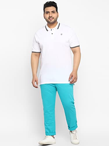 Image of Urbano Plus Men Mid Rise Cotton Regular Fit Casual Chino Pants Stretch