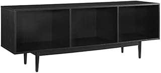 Crosley Furniture Liam Mid-Century Record Storage Console Cabinet, Large, Black