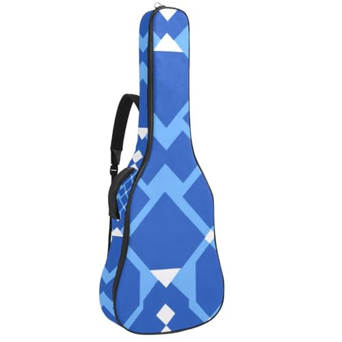 Étui guitare acoustique universel 40-41 pouces imperméable et rembourré à motif bleu
