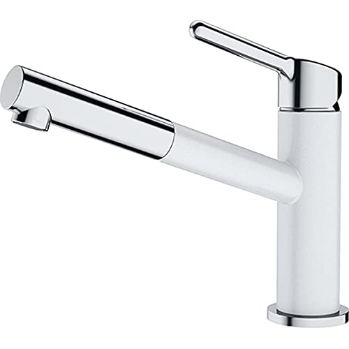 Franke 115.0623.139, Rubinetto Per Lavello Da Cucina Orbit Pull-Out, Cromo/Bianco Polare