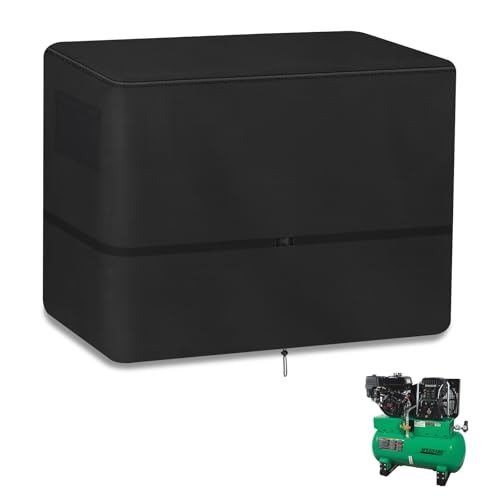 Stationary Air Compressor Generators Cover Waterproof, 600D Heavy Duty Outdoor Air Compressors Cover for AG-S1002 and Other Air Compressors of The Same Size UV, Dust, Black