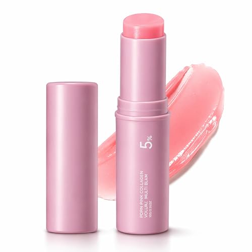 PDRN Pink Collagen Volume Multi Balm Stick -K-Beauty All in One Firming & Anti-Aging Care for Face, Under-Eyes, Neck, Forehead & Smile Lines, 0.35 oz