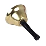 DOITOOL Metallhandglocke mit Holzgriff Goldene Handglocke für Musik Schule und Empfang Langlebig Klarer für Weihnachtsfeiern
