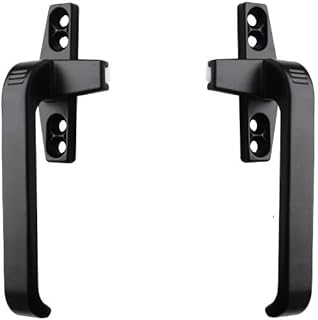 Window Handles Thickened Plastic Steel Door and Window Handle with Lock for Double Glazing Aluminum Alloy Door Handle Window Handle Latch Locks Window Handle (Color : Black, Size : Left)