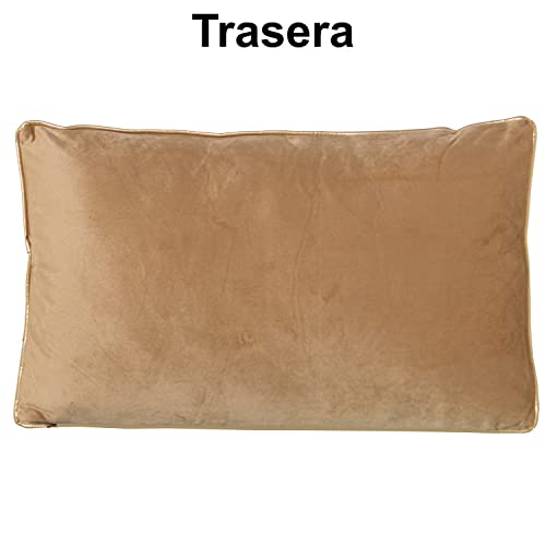 Coussin rectangulaire velours beige dehoussable pour dos sensible - 3