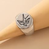 CABULE Halloween Damen Ringe Herrenmode Paar Schmuck Trend Tierschädel Metall Fuchs Ringe Punk Hip Hop Party Zubehör-9