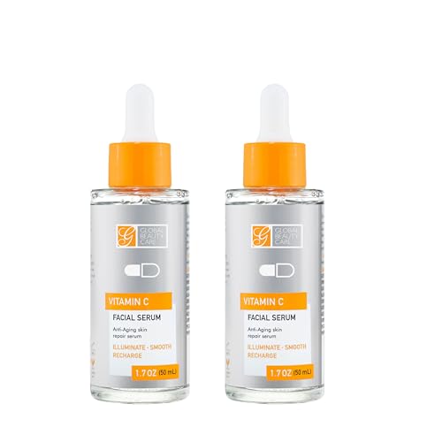 Global Beauty Care Vitamin C Facial Serum – 1.7 fl oz / 50 mL - 2 Pack