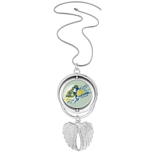 Collier pendentif âme de guitare ailes d'ange en acier pour musicien
