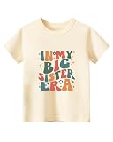 Habudda Big Sister Shirts for Girls Gifts Promoted to Big Sister Announcement Shirt Toddler 2-8T Cute Short Sleeve Cotton T-Shirt