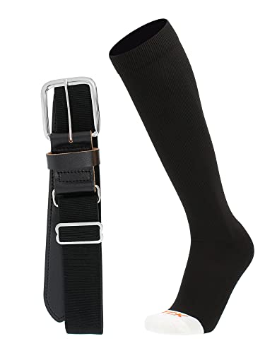 MadSportsStuff Pro Line Baseball Socks and Belt Combo (Black Large)
