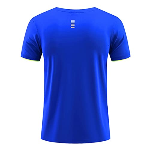 Aiihoo Men Quick Dry Short Sleeve Sport T-Shirts Rash Vest Sun Protection Rashguard Swimming Tops Gym Athletic T-Shirt Royal Blue 4X-Large #TOP1