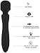 Vibrador Wand, 20 programas, Vibrador Mujer, Masajeador Wand, Vibrador Femenino, Punto G, Estimulador de Clitoris, Vibrador Clitorial, Masajeador. Silencioso, Suave y Potente (Negro)