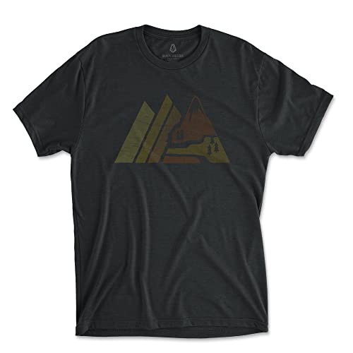 Black Lantern Men’s Retro Mountain Tee – Bold Nature Graphic on Soft Black Shirt Outdoors-Inspired Style4
