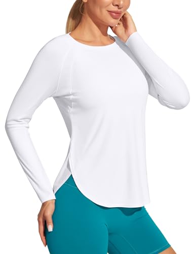 La mejor comparación de Ropa de Balonmano para Mujer - 5 favoritos. 43 Heathyoga - Camisetas de manga larga para mujer, con protección solar UPF 50+, protección UV, para senderismo, natación, para mujer, Blanco, Large