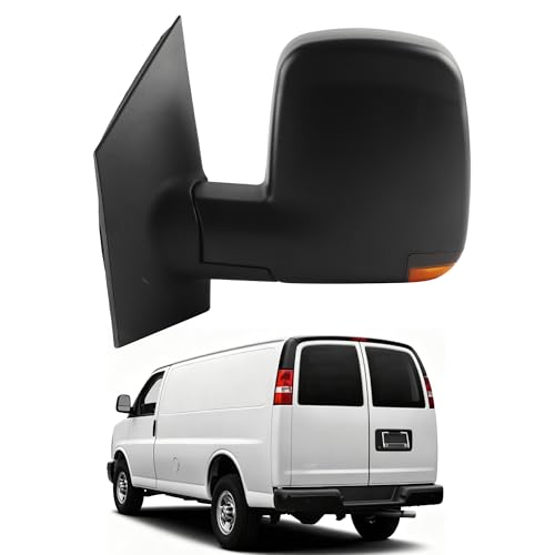 Image of Dasbecan Left Side Mirror Compatible with 08-17 Chevy Express Black 8pins