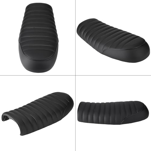 Selle Moto Scrambler Asiento Cafe Racer Asiento Cafe Racer Sedile Per Moto Vintage, Cuscino Sella Piatto Moto Vintage In Pelle Pu Per Racer Cg125 Gn Cg Cb400ss(Sezione D) Adatto Per Ca