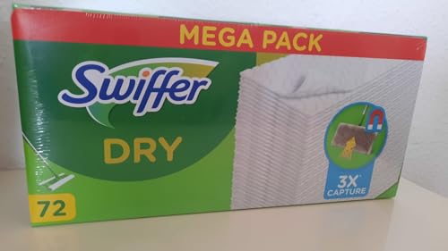 Swiffer Escoba Atrapasueños Recargas Toallitas Secas 72 Unidades, Atrapa Y Retiene 3 Veces Más Polvo, Sucio Y Cerdas Que Una Escoba Clásica