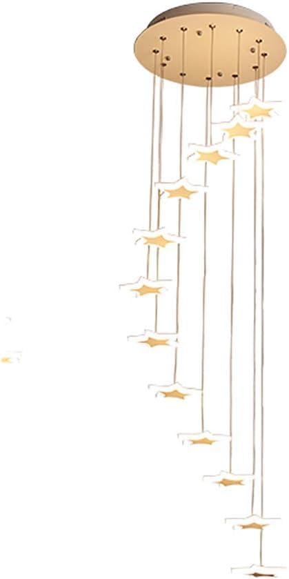 Lustre d'escalier LED longue suspension 12 têtes pour éclairer un grand duplex