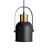 Aisilan Industrial LED Pendant Light, Black Height Adjustable 5W E26 Pendant Hanging Light, Modern A