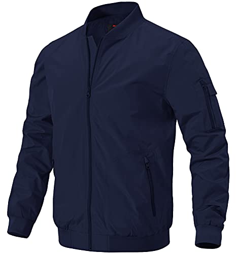 Image of Gopune Men's Windproof Bomber Jacket Lightweight Windbreaker Outdoor Golf Fashion Coat