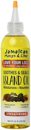 Jamaican Mango & Lime Love Your Locs Island Oil – Lightweight Non-Greasy Hair Oil for Locs, Braids, Twists & Natural Hair – Moisturizes, Strengthens & Soothes Dry Scalp 8 oz