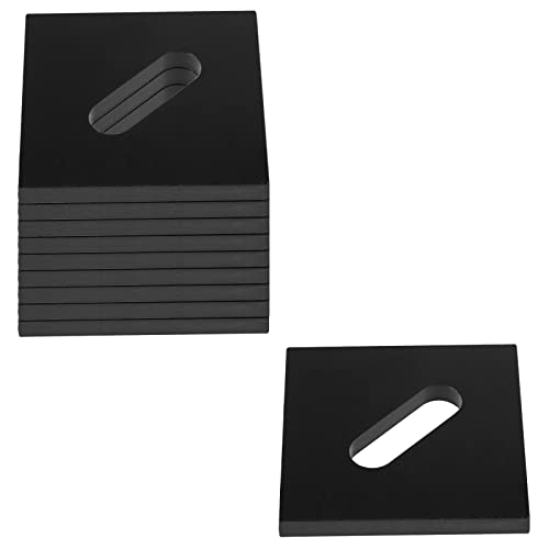 10 Pcs 3"X3" Black Square Washers Plate With Slot Hole, Thickness 4Mm Adjustable Heavy Duty Bearing Plate, Fit 1/2" Bolt, Carbon Steel Base Plate Fastener Hardware #TOP2