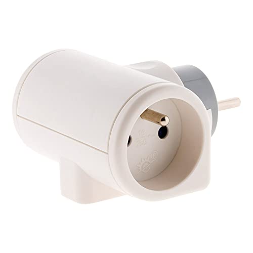 Zenitech - Multiprise 3 prises rotative à 180° - Triplite - 2x16A+1x6A - Blanc