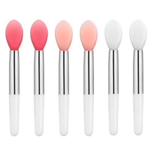 Aplicador para máscara de labios Lurrose, 6 cepillos pequeños de silicona para un acabado suave