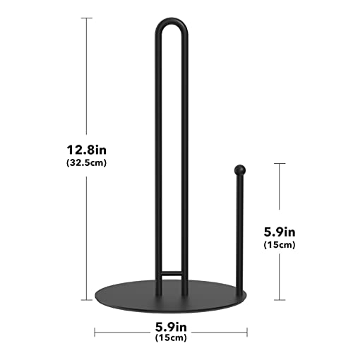 Black Paper Towel Holder Countertop, Farmhouse Paper Towel Holder Stand For Kitchen And Bathroom Organization And Storage, Paper Towel Roll Holder With Arm Keeping Roll Paper From Unraveling #TOP5