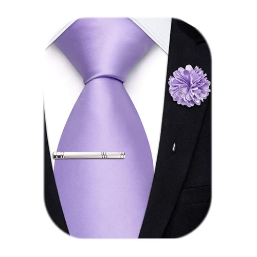 Image of Hi-Tie Men's Extra Long Solid Satin Tie Set 63 Inch /70 Inch Formal Necktie