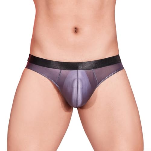Jockstrap transparent ultra-fin pour homme, slip sans couture avec caractéristiques respirantes et légères (gris foncé)