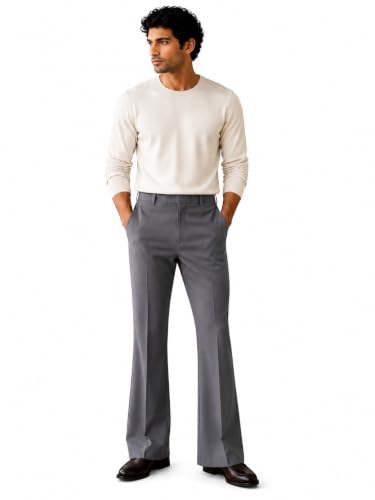 Image of Men Formal Pant Bellbottom | Premium Japanese Fabric, Bell Bottom Bootcut Fit, Smart Casual & Formal Wear