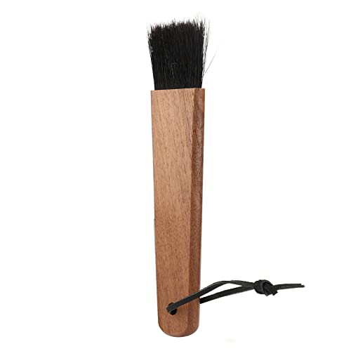 Emoshayoga Coffee Grinder Brush, Soft Bristles Flexible Use Scratch Proof Long Handle Coffee Machine Powder Brush For Mugs For Cafe(Walnut Wood Black Bristles) #TOP21