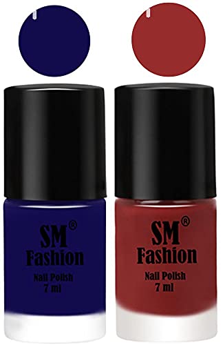 Image of Long Lasting Nail Polish | Nail Paint Combo 7 ml Each) - Set of 2 Dark Blue-Jam