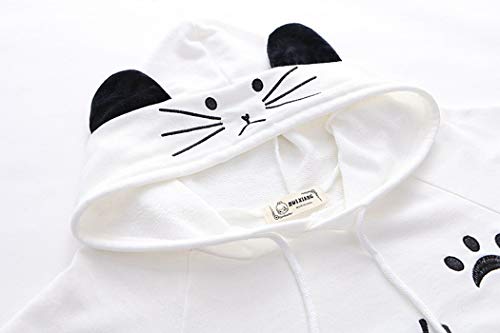 BAIMORE Japanese Mori Girl Kawaii Cute Cat Ears Hooded Cape White4