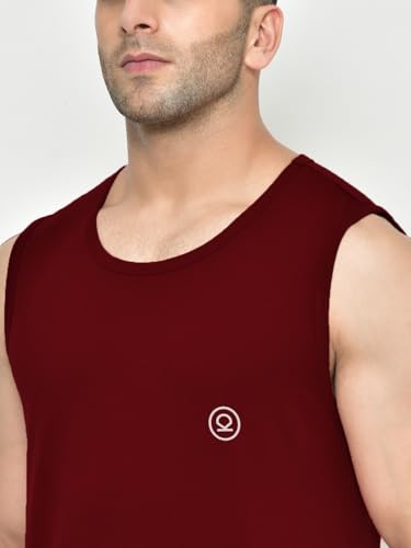 Image of CHKOKKO Tank Tops Sleeveless T-Shirt for Men Gym Wear Vest Solid Stylish Round Neck Running Sando for Sports Workout Fitness & Casual or Beach Wear