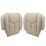 SecosAutoparts Shale Light Neutral Tan #152 Driver and Passenger Side Bottom Perforated Leather Replacement Seat Covers Compatible with Cadillac Escalade Escalade ESV Escalade EXT 2003 2004 2005 2006