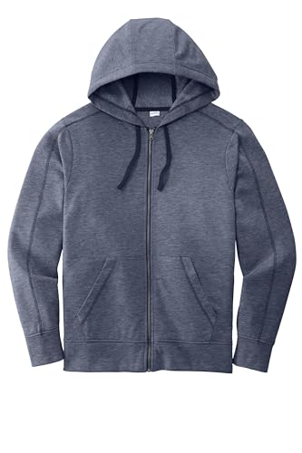 SPORT-TEK Unisex PosiCharge Tri-Blend Wicking Fleece Full Zip Hooded Jacket | Zip Up Hoodie for Men & Women, Light Sweatshirt