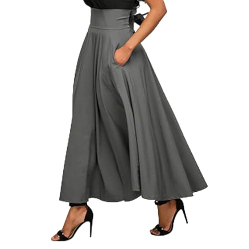 Jupe longue à taille haute pour femme vêtement en Ligne A élégant
