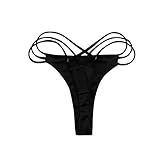 Micro Thongs Bikini Bottoms for Hot Girls Cut Out Booty Shorts Strappy Low Rise Swim Panties Black