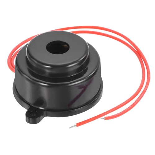 QUARKZMAN Zumbador Electrónico AC 220V x 1 Pieza con 2 Cables, Sonido de Alarma de Sirena para Fábricas y Tráfico, [Negro, 80dB]