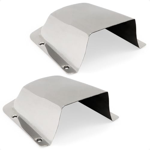 Five Oceans 2-Pack 316 Stainless Steel Clamshell Vent Cover, Base 6-Inch L x 4-1/2-Inch W, 4-1/2-Inch L x 3-Inch W, Marine Wire Cover - FO4011-M2