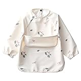 [kalavika] お食事エプロン ベビー 長袖 食事スタイ 袖付き 離乳食 エプロン 赤ちゃん 食事用エプロン 防水 スモック 子供 キッズ 女の子 男の子 0歳 1歳 2歳 3歳 4歳 5歳 保育園 入園準備 出産祝い