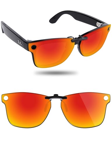 Polarized Clip-On Sunglass for Ray-Ban Meta Wayfarer RW4006 (Size 50-22)- UV Protection - Universal Fit for Men & Women