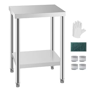 HXCFYP Edelstahl Arbeitstisch für Lebensmittelzubereitung 61x45,7 cm
