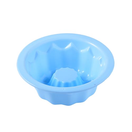 Courtieyeardceastea Geriffelte runde Silikon-Backform, Savarinform, hitzebeständig, Kürbisform, wiederverwendbar, Cupcake-Einlagen, Zuhause, Party, Hochzeit, Hellblau
