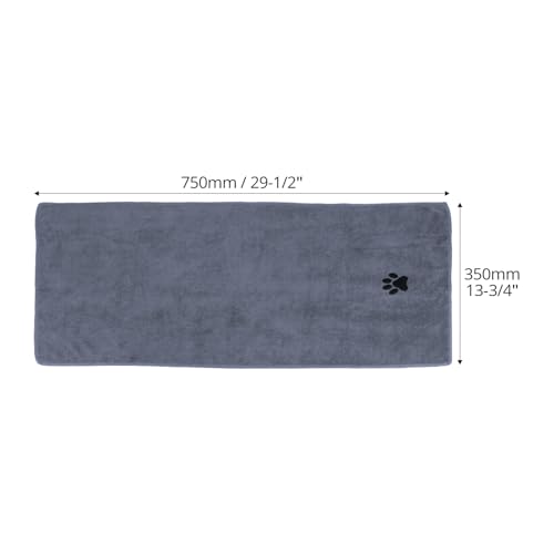 QWORK® 2 Stück Hundehandtuch Set, 75x35 cm Hunde Handtuch, Grau Extra Saugfähig Handtuch, Mikrofaser Handtuch, für Haustiere